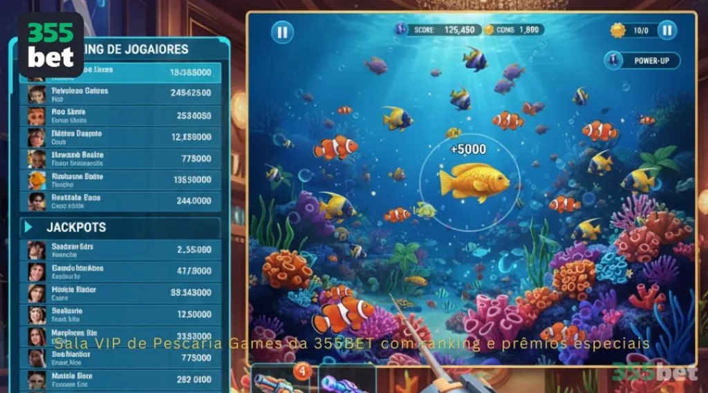 Sala VIP de Pescaria Games da 355BET com ranking e prêmios especiais