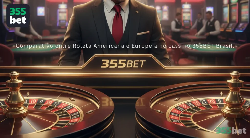 Comparativo entre Roleta Americana e Europeia no cassino 355BET Brasil.