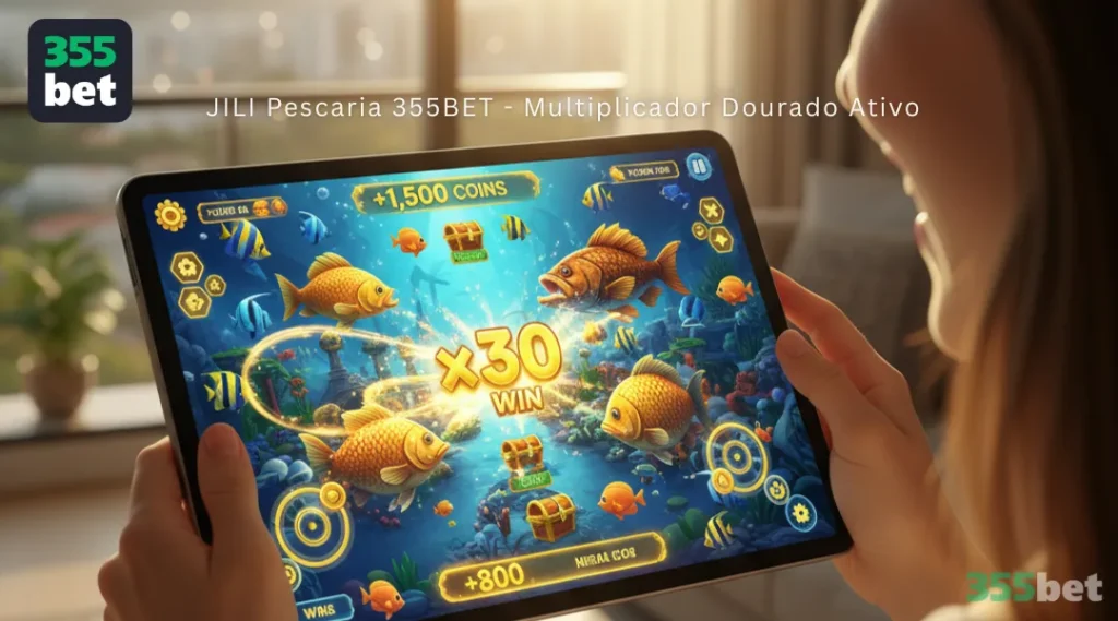 JILI Pescaria 355BET - Multiplicador Dourado Ativo