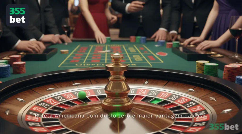 Roleta Americana com duplo zero e maior vantagem da casa.