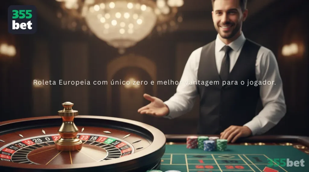 Roleta Europeia com único zero e melhor vantagem para o jogador.