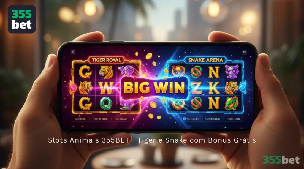 Slots Animais 355BET - Tiger e Snake com Bonus Grátis